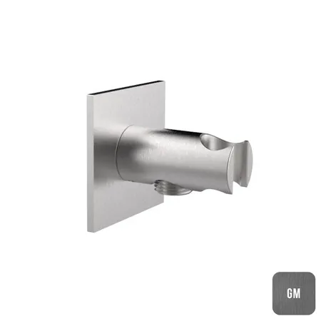 Almar Вывод из стены с держателем для душевой лейки, цвет: Gun Metal Brushed PVD