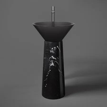 Antonio Lupi Albume Раковина, без отв, на пьедестале, Cristalmood, цвет: Fume/Nero Marquinia