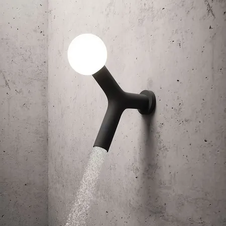 Antonio Lupi Apollo Верхний душ, с LED подсветкой, настенный монтаж, цвет: черный матовый
