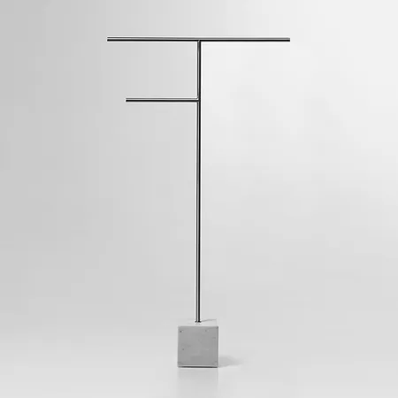 Antonio Lupi Bivio Полотенцедержатель напольный, база из мрамора Carrara satinato, цвет: Satin steel finish