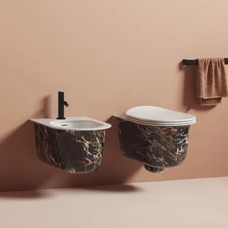 Artceram Chic Биде подвесное, 1 отверстие, цвет: portoro gold