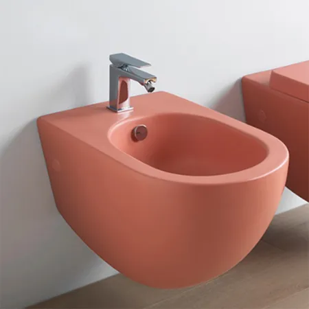 Artceram FILE 2.0 Биде подвесное, с креплениями, с 1 отв под смеситель, цвет: rosso corallo
