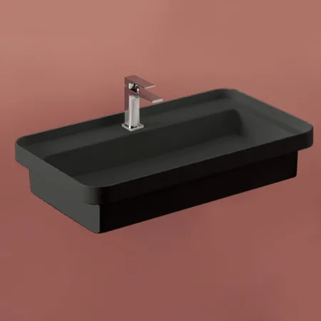 Artceram Fuori Scala Раковина, с 1 отв, встраиваемая, без перелива, цвет: черный матовый