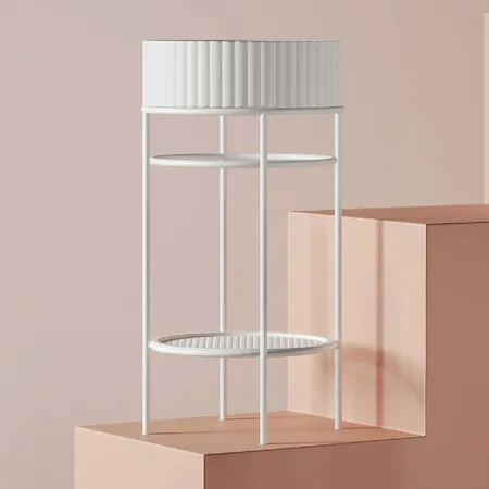 Artceram VOGUE Металическая структура с раковиной Millerighe без отв. под смеситель, с сетчатой полочкой, напольный, цвет: белый матовый