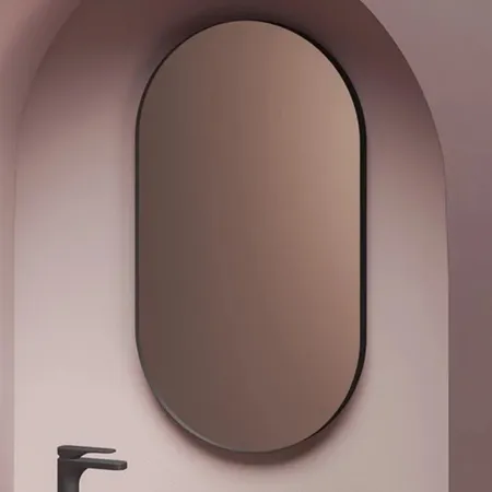Artceram Зеркало Arco в металлической раме, цвет: черный матовый