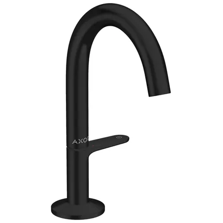 Axor One Смеситель для раковины, 1 отв, излив, Select, со сливом push-open, цвет: черный матовый