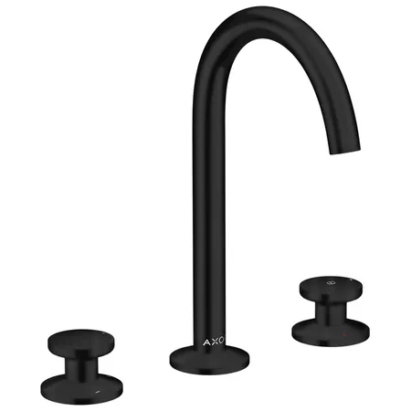 Axor One Смеситель для раковины, 3 отв, излив, Select, со сливом push-open, цвет: черный матовый