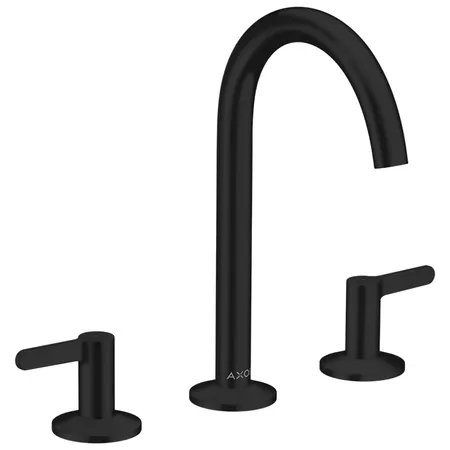 Axor One Смеситель для раковины, 3 отв, излив, со сливом push-open, цвет: черный матовый