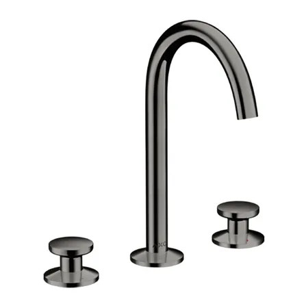 Axor One Смеситель для раковины Sel 170, на 3 отв, круглая ручка, с донным клапаном Push-Open, цвет: полированный черный хром