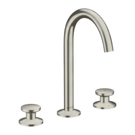 Axor One Смеситель для раковины Sel 170, на 3 отв, круглая ручка, с донным клапаном Push-Open, цвет: сталь