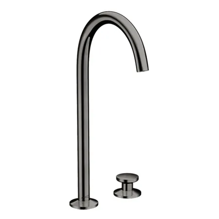 Axor One Смеситель для раковины Sel 260, на 2 отв, высокий, с донным клапаном Push-Open, цвет: полированный черный хром