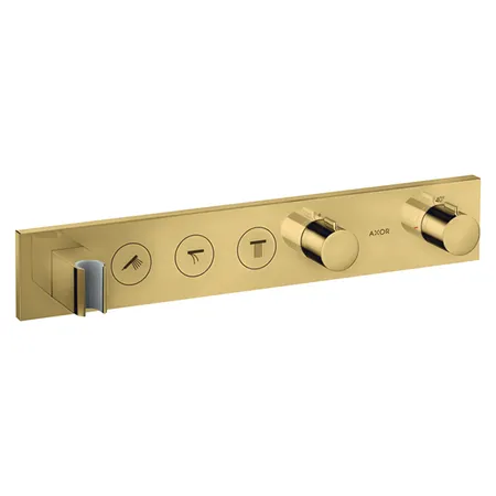 Axor Select Смеситель для душа, встраиваемый, термостатический, на 3 выхода, 530/90, (внешняя часть), цвет: полированное золото