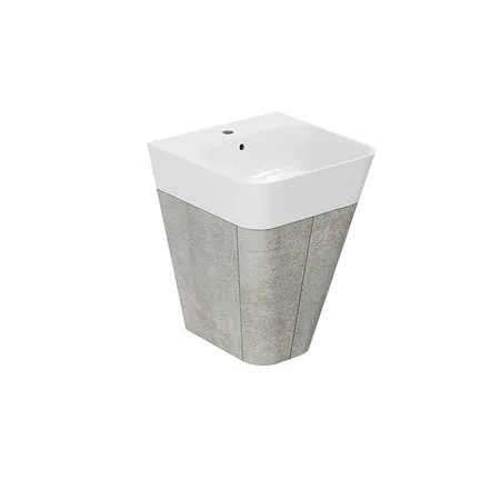 Azzurra Build Тумба подвесная, с 1 ящиком, с раковиной, цвет: Cement