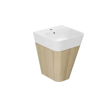 Azzurra Build Тумба подвесная, с 1 ящиком, с раковиной, цвет: Olmo naturale