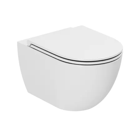 Azzurra Comoda Унитаз подвесной безободковый, c креплением, Easy Clean, 3L Water Saving, цвет: Bianco lucido