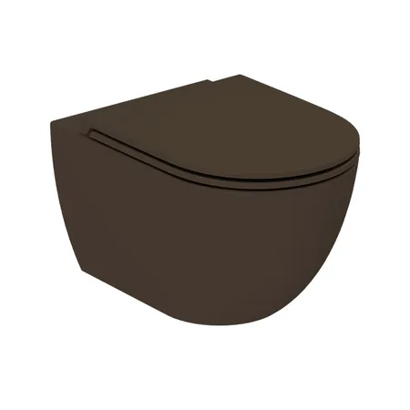 Azzurra Comoda Унитаз подвесной безободковый, c креплением, Easy Clean, 3L Water Saving, цвет: Cacao
