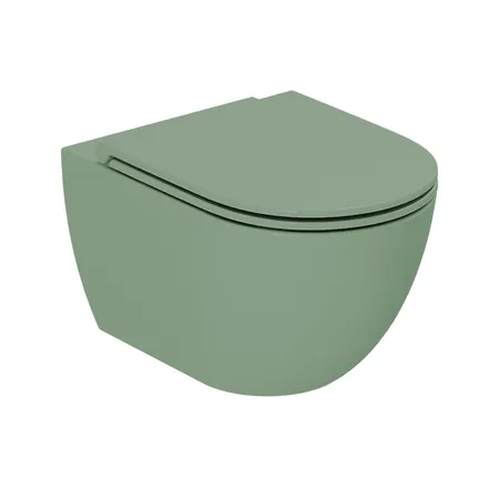 Azzurra Comoda Унитаз подвесной безободковый, c креплением, Easy Clean, 3L Water Saving, цвет: Verde natura