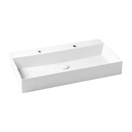 Azzurra Elegance Squared Раковина подвесная/накладная, 2 отв, цвет: Bianco lucido