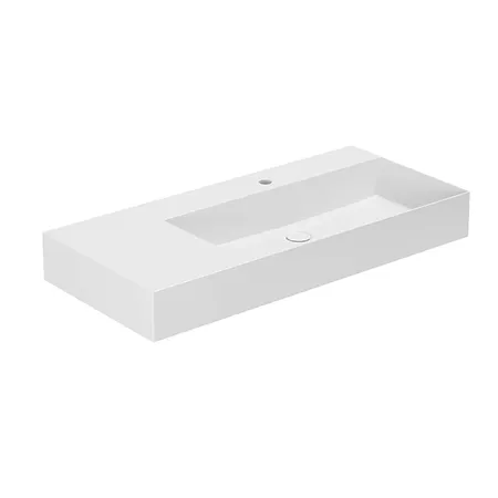 Azzurra Elegance Squared Раковина подвесная/накладная, левая, 1 отв, цвет: Bianco lucido