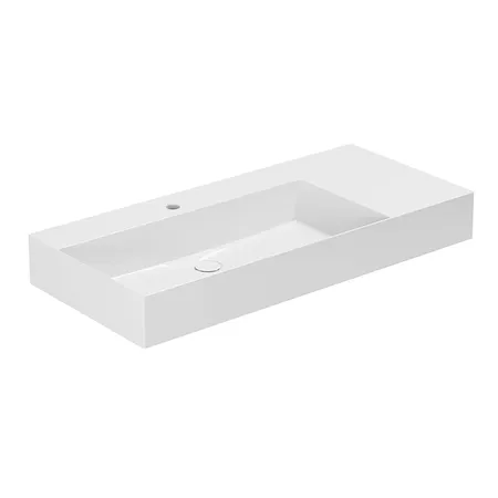 Azzurra Elegance Squared Раковина подвесная/накладная, правая, 1 отв, цвет: Bianco lucido
