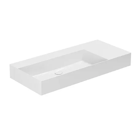 Azzurra Elegance Squared Раковина подвесная/накладная, правая, без отв, цвет: Bianco lucido