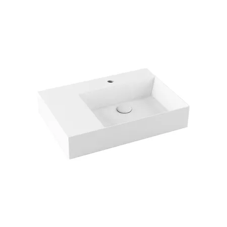 Azzurra Elegance Squared Раковина подвесная/накладная, левая, 1 отв, цвет: Bianco lucido