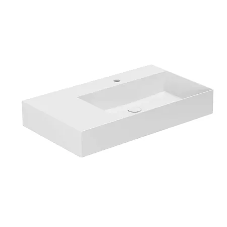 Azzurra Elegance Squared Раковина подвесная/накладная, левая, 1 отв, цвет: Bianco lucido