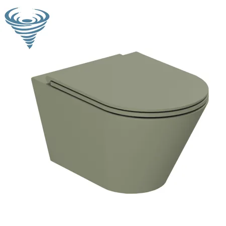 Azzurra Forma Унитаз подвесной 54х37см, TORNADO бесшумный, цвет: Verde natura