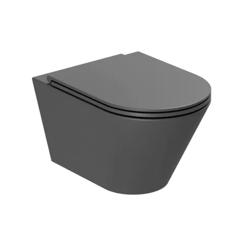 Azzurra Forma Унитаз подвесной, безободковый, в комплекте с креплением, цвет: Carbone