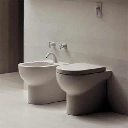 Azzurra Nuvola Mini Унитаз напольный, 3L Water Saving, с креплением VFV, с сиденьем, цвет: Bianco lucido