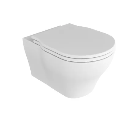 Azzurra XL Унитаз подвесной, с креплением, с сиденьем, Easy clean, петли хром, цвет: Bianco lucido