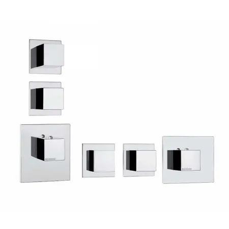 Bossini Cube Смеситель для душа, термостатический, встраиваемый, с запорным вентилем, на 2 - 4 выхода, цвет: хром