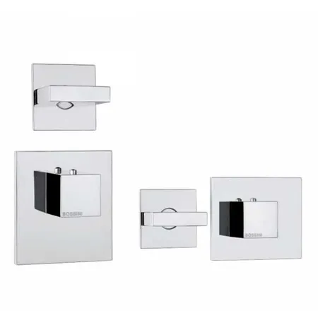 Bossini Rectangular Смеситель для душа, встраиваемый, термостатический, с переключателем на 2 источника, цвет: хром