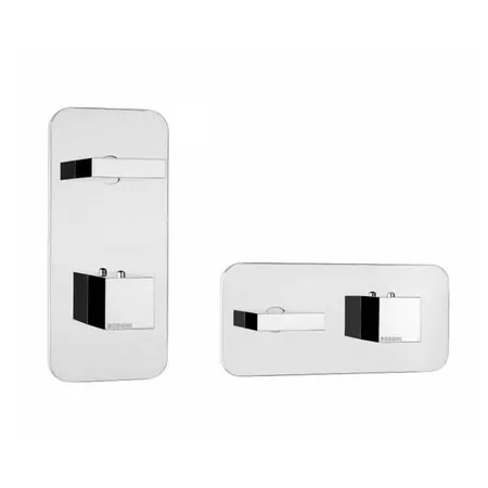 Bossini Rectangular Термостат для душа, встраиваемый, с девиаторм/запорным вентилем на 1 или 2 выхода, уст-ка верт/гор, цвет: хром