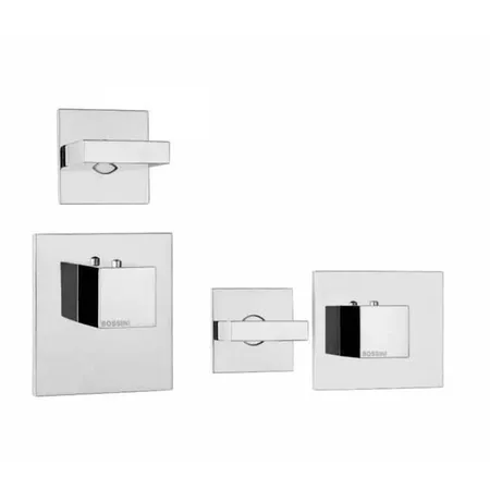 Bossini Rectangular Термостат для душа, встраиваемый, с девиаторм/запорным вентилем на 1 или 2 выхода, уст-ка верт/гор, цвет: хром