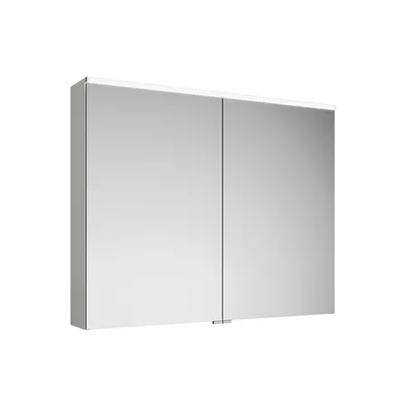 BURGBAD Eqio Зеркальный шкаф, 2 зерк двери, стекл полки, LED, цвет F3437 капучино