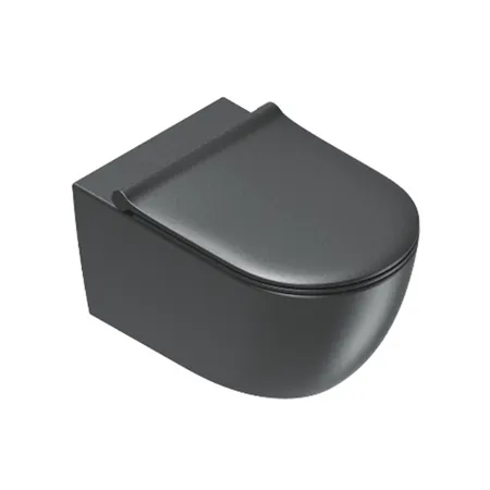 Catalano Sfera Унитаз подвесной, безободковый, смыв Tornado, покрытие Twinglaze+, цвет: черный матовый