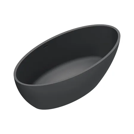 Catalano Solid Ванна отдельностоящая, с переливом, сифон в комплекте, цвет: черный матовый