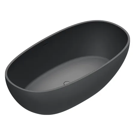 Catalano Solid Ванна отдельностоящая, с переливом, сифон в комплекте, цвет: черный матовый
