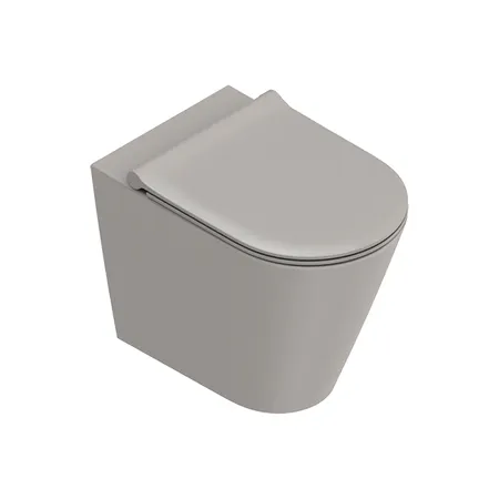 Catalano Zero Унитаз напольный, безободковый, смыв Tornado, покрытие Twinglaze+, цвет: Tortora Satinato