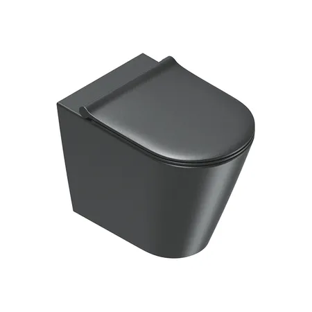Catalano Zero Унитаз напольный, безободковый, смыв Tornado, покрытие Twinglaze+, цвет: черный матовый