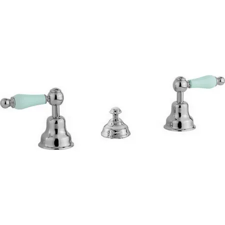 CISAL Arcana Toscana Смеситель для биде на 3 отверстия без излива, с донным клапаном, цвет: хром/белый
