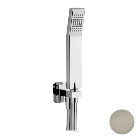 Cisal Shower Душевой гарнитур: ручная лейка, шланг, вывод с держателем, цвет: Nichel Spazzolato
