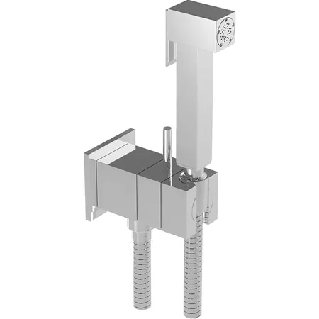 CISAL Shower Гигиенический душ со шлангом,вывод с держателем и встроенный прогрессивный картридж, цвет: хром