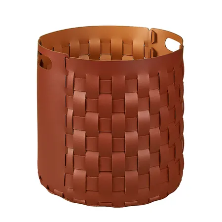 Colombo Adj Круглая корзина Bottega, напольная, цвет: бордо/коньяк