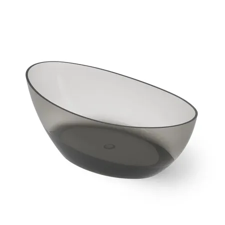 Dea Design Elegant Ванна, отдельностоящая, Glasstech, прозрачная смола, цвет: Smoky Black R4