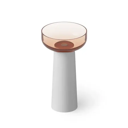 Dea Design Light Раковина, напольная, без отв, Glasstech, прозрачная смола, цвет: чаша brown copper/пьедестал белый