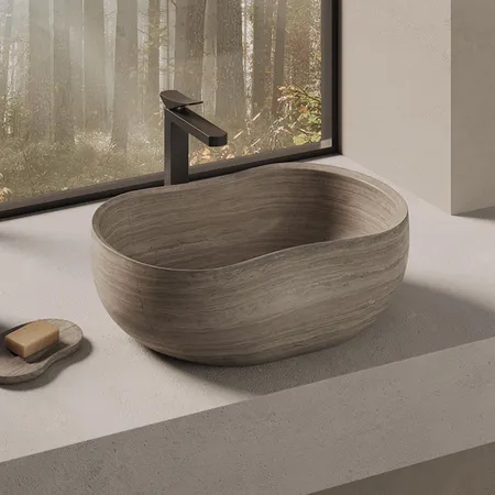 Dea Design Marble Forli Раковина, накладная, без отв, мрамор, цвет: Stone Silk