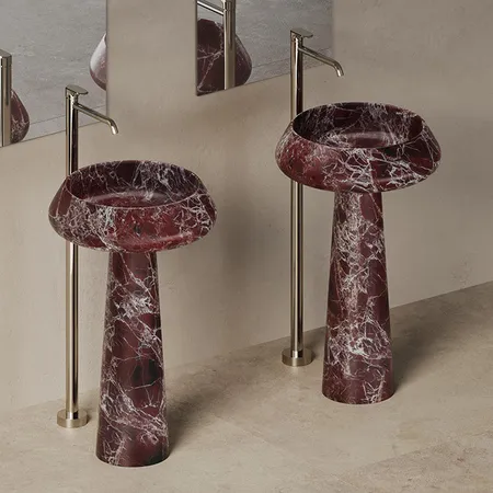 Dea Design Marble Napoli Раковина, напольная, без отв, мрамор, цвет: Rosso Levanto