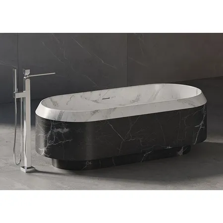 Dea Design Marble Parma Ванна, отдельностоящая, мрамор, цвет: White Cararra/Black Marquina